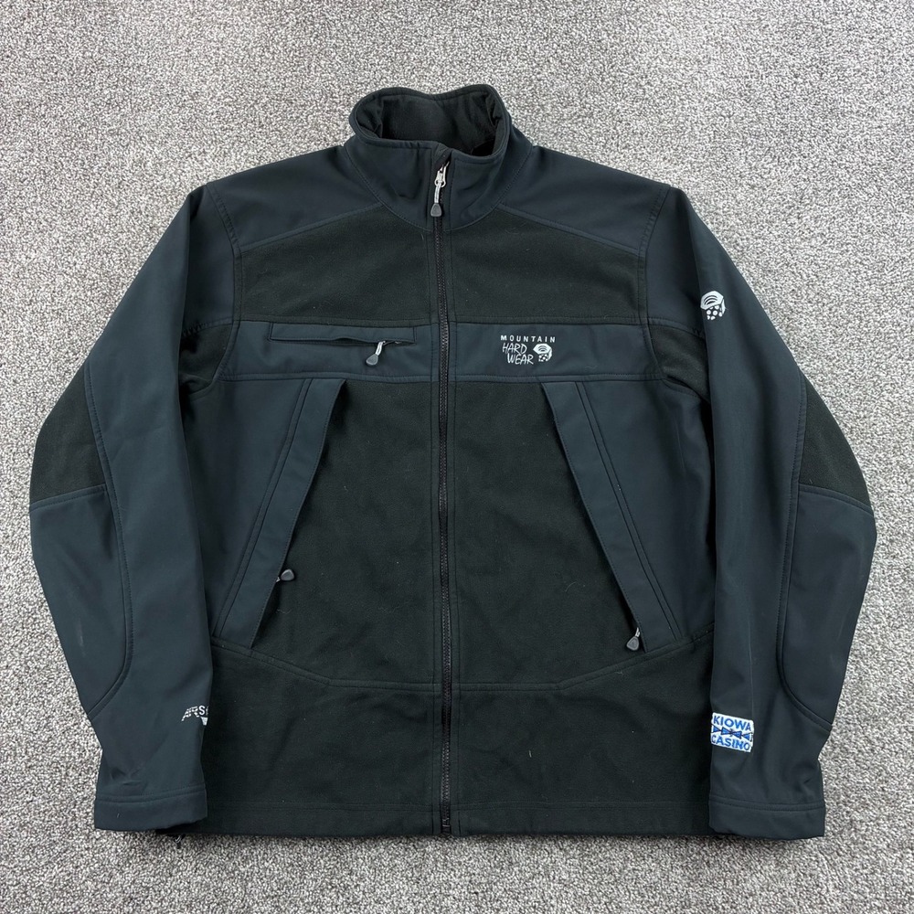 Mountain Hardwear Jacket Men Large Black AirShield Fleece Softshell Full Zip